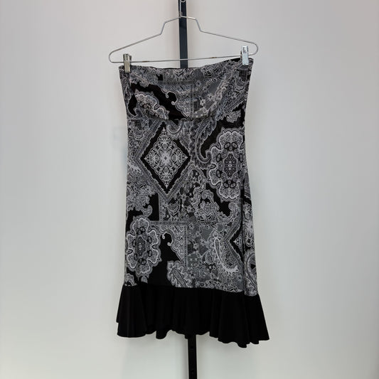Small black abstract strapless euro dress