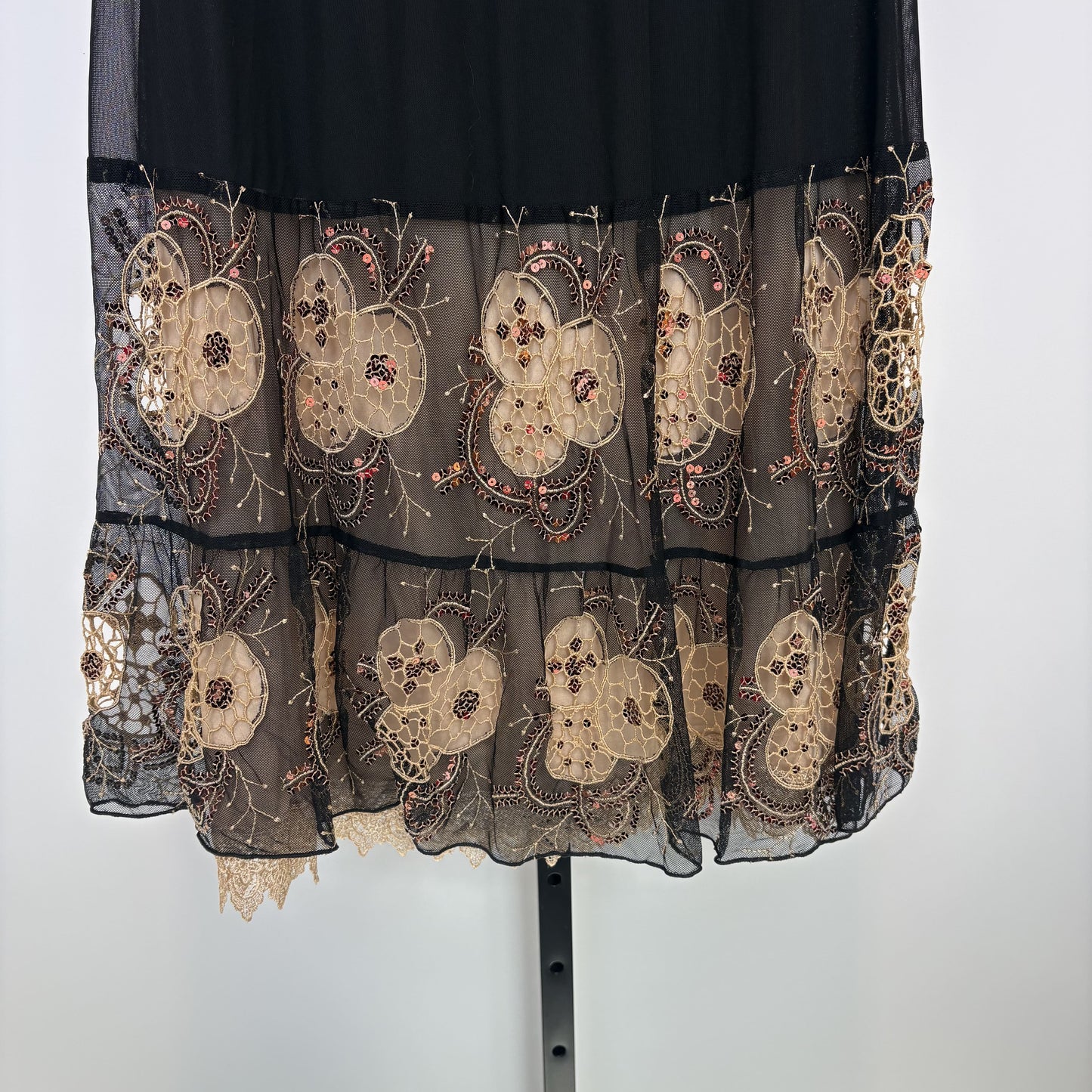 Small black layered mesh euro maxi skirt