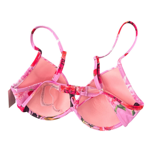 32C VS swim pink floral bustier top