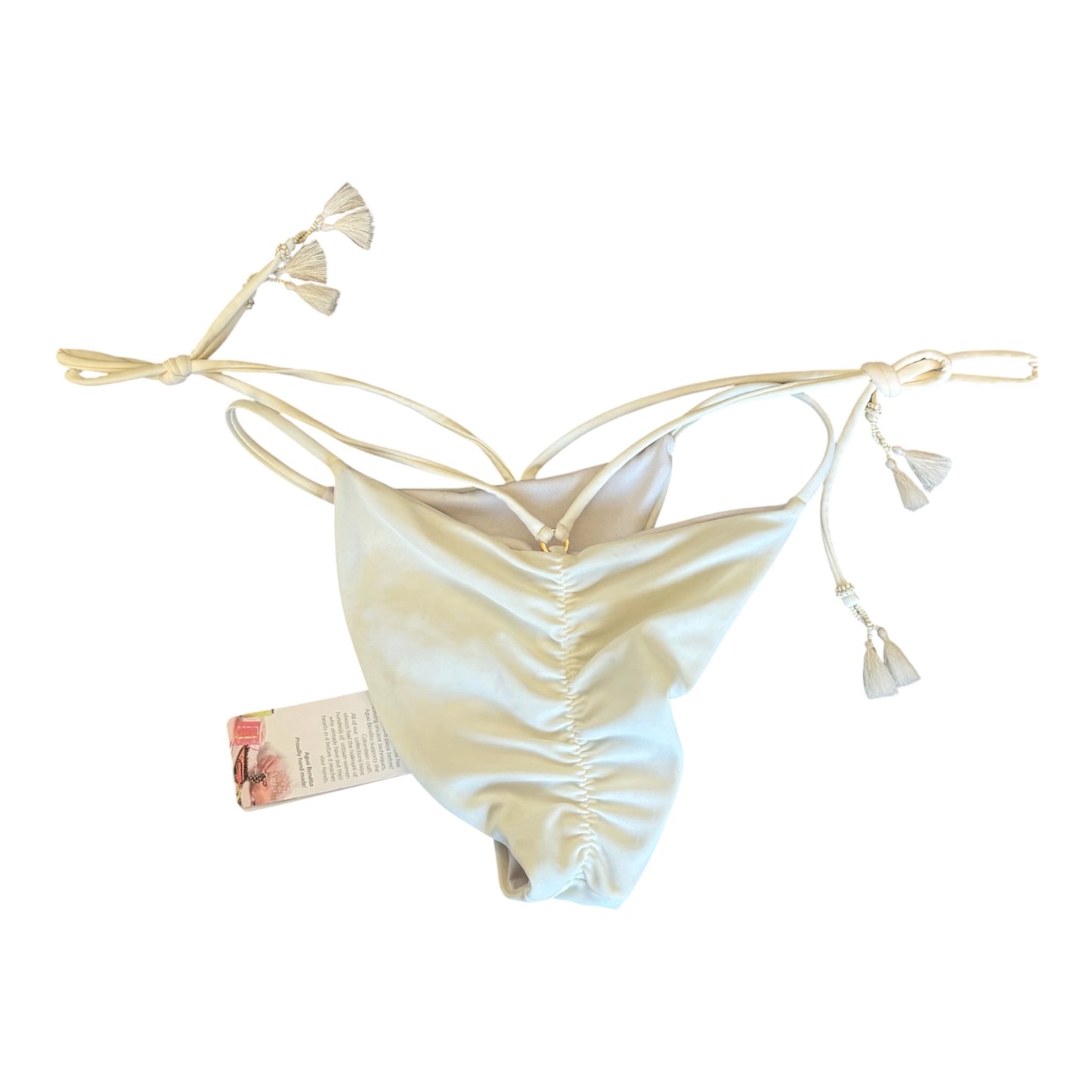 Small white scrunched back swim bottoms