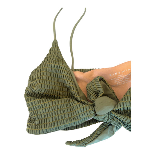 Small green tie front swim top