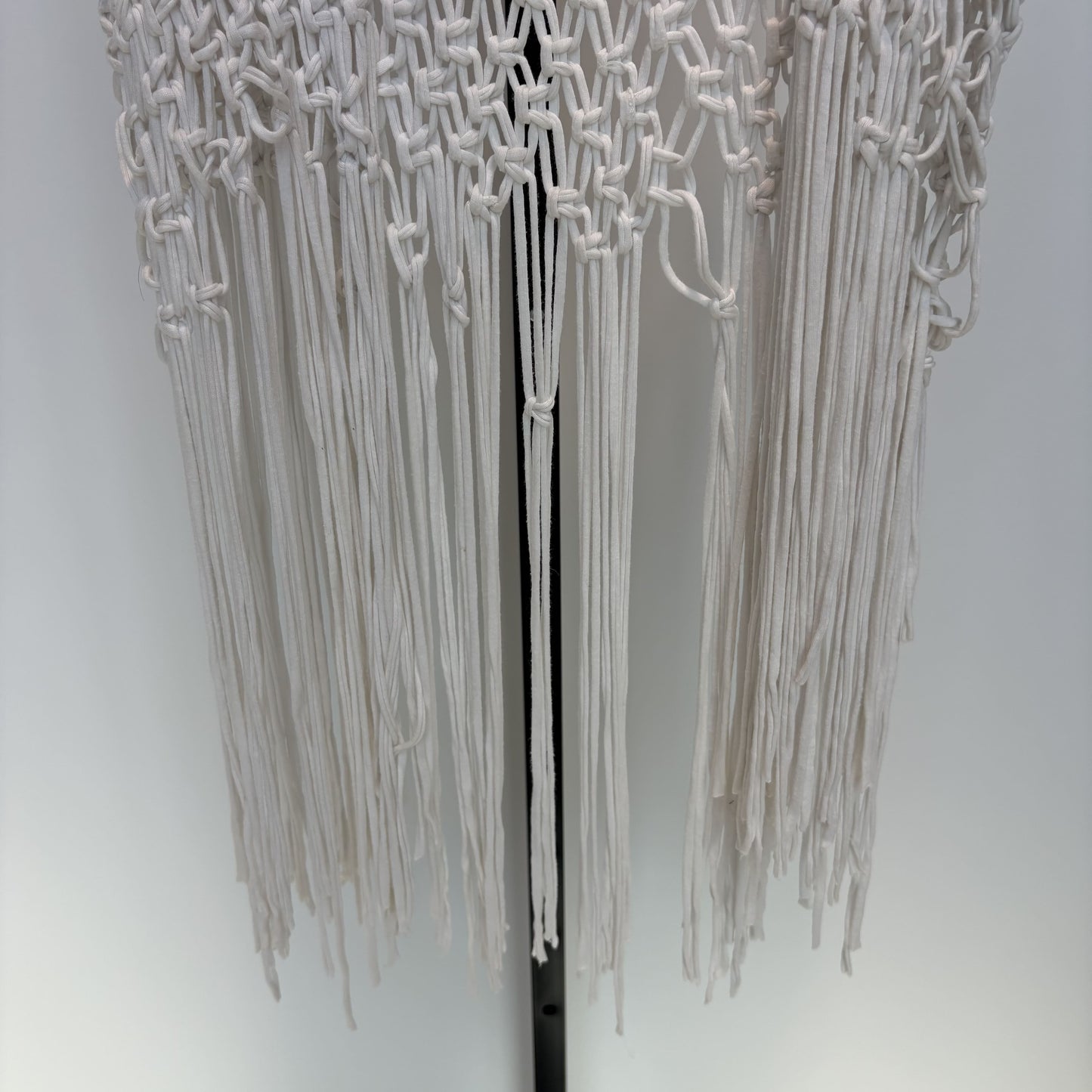 Small white fringe crochet vest