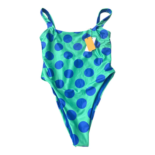 Small Green blue polka dot one piece swimsuit