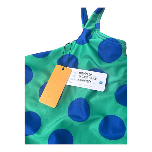 Small Green blue polka dot one piece swimsuit