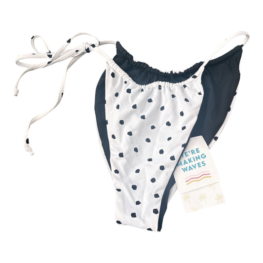 Small black white spotted reversible swim bottom