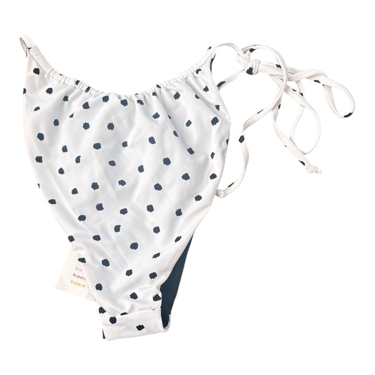 Small black white spotted reversible swim bottom