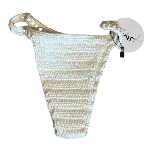 XS white crochet swim bottom