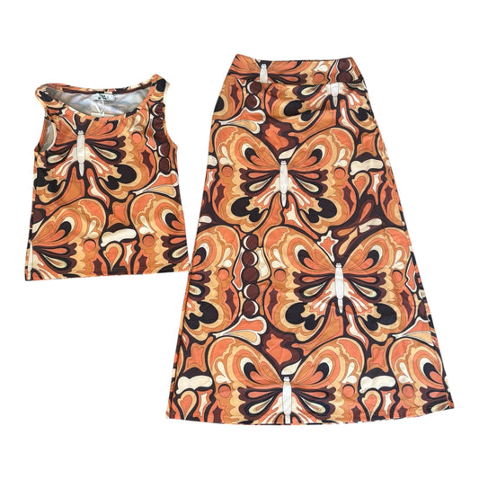 Small boho swim top & skirt set