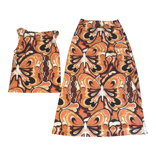 Small boho swim top & skirt set