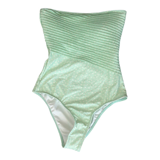 10 (XS/S) Strapless mint green polka dot swim suit