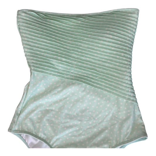 10 (XS/S) Strapless mint green polka dot swim suit