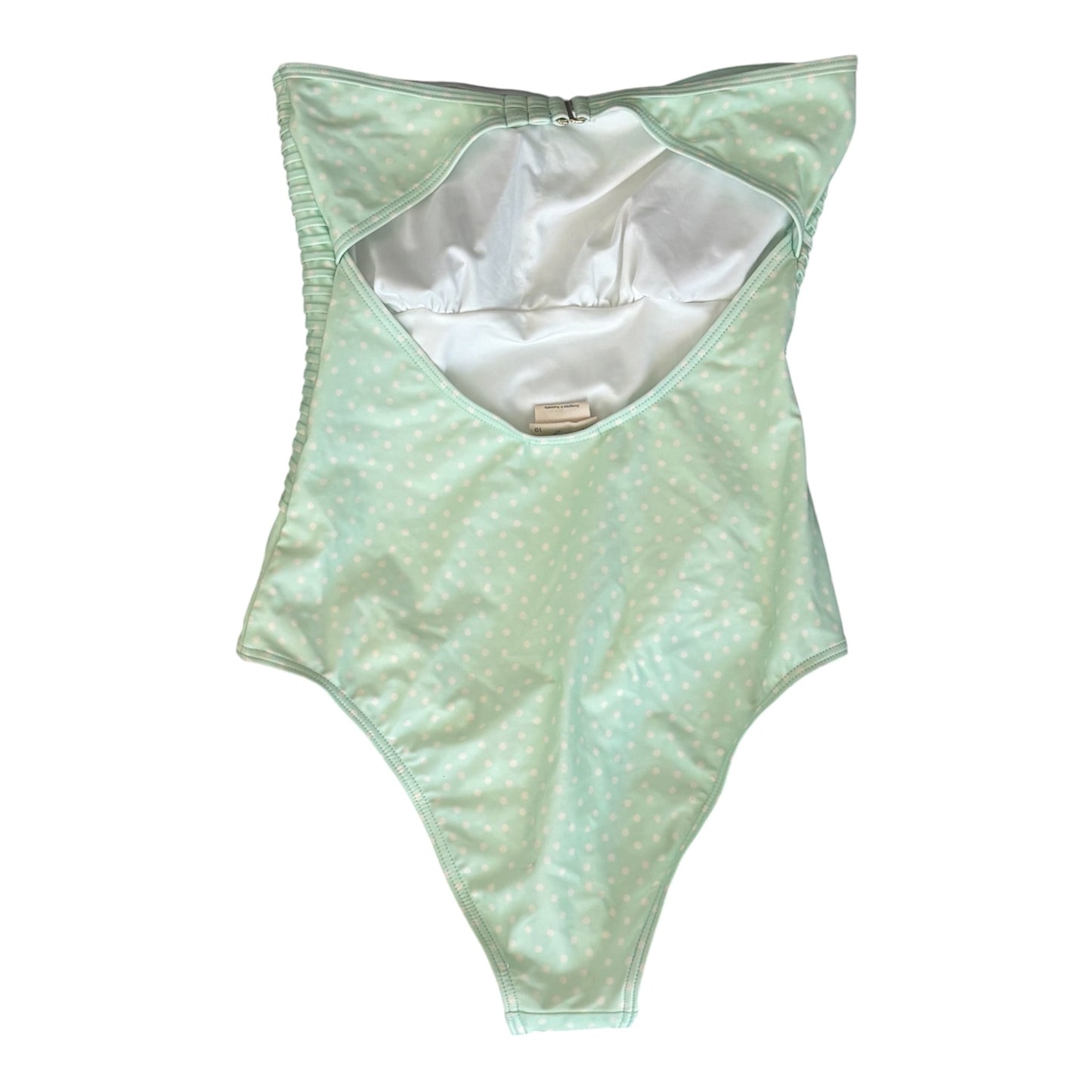 10 (XS/S) Strapless mint green polka dot swim suit