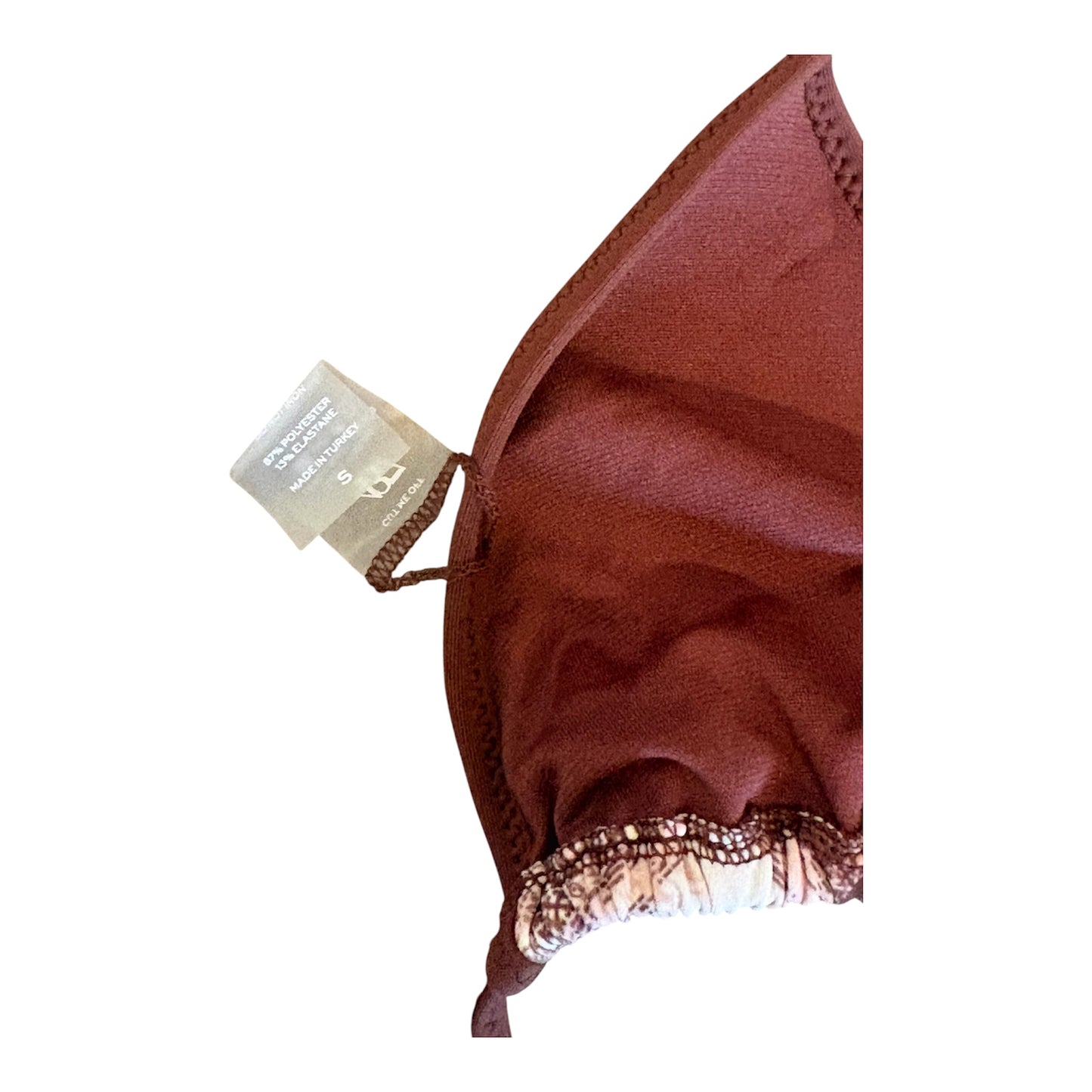 Small brown printed bikini top