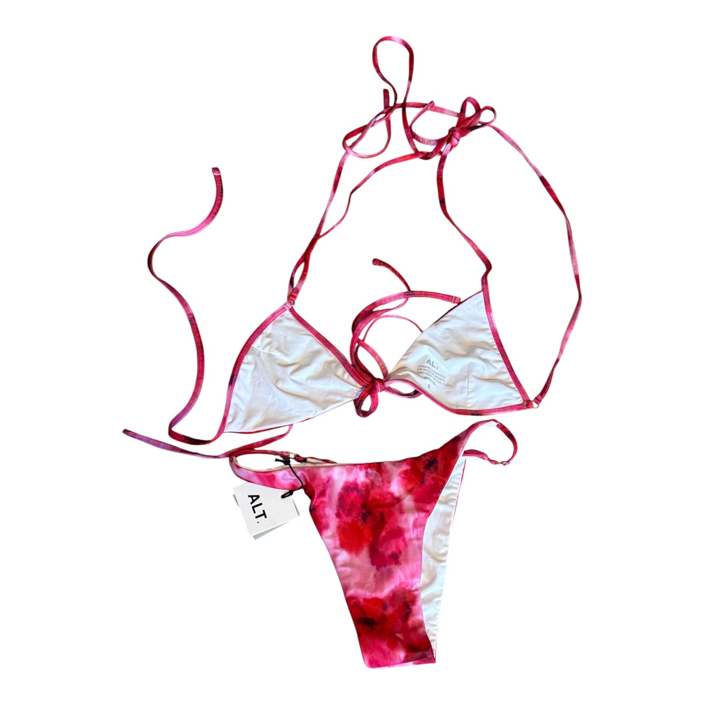 Small floral pink tie dye swimsuit