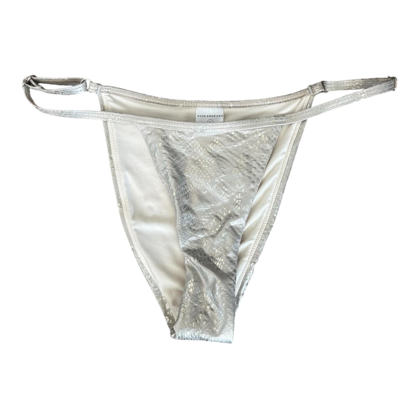 0 grey textured metallic swimsuit bottom