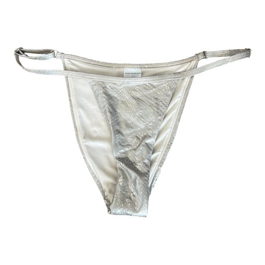 0 grey textured metallic swimsuit bottom
