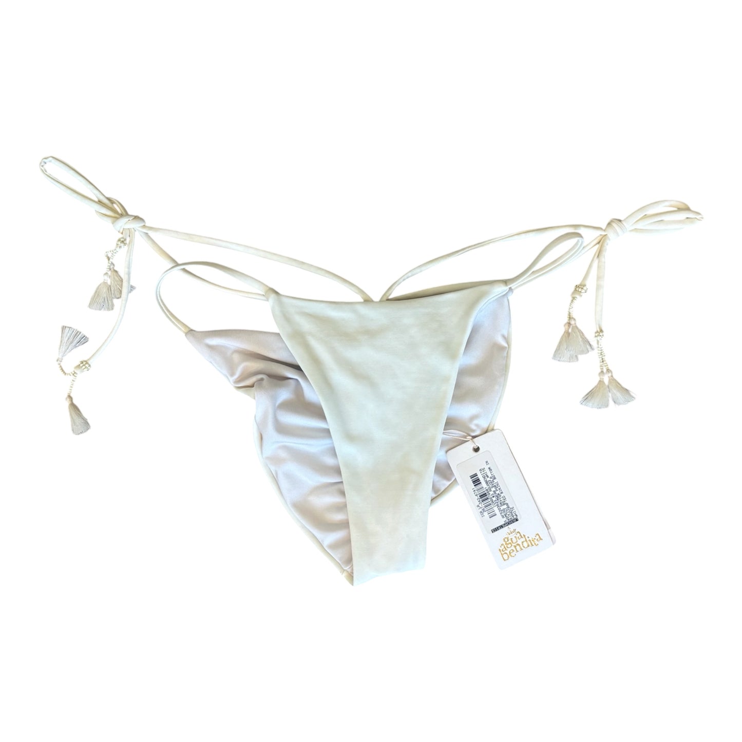 Small white scrunched back swim bottoms