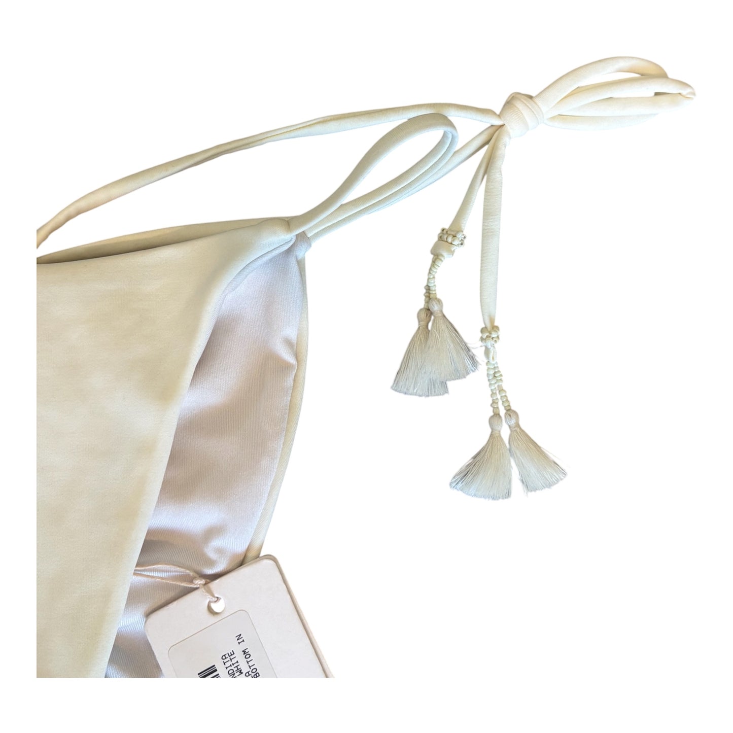Small white scrunched back swim bottoms