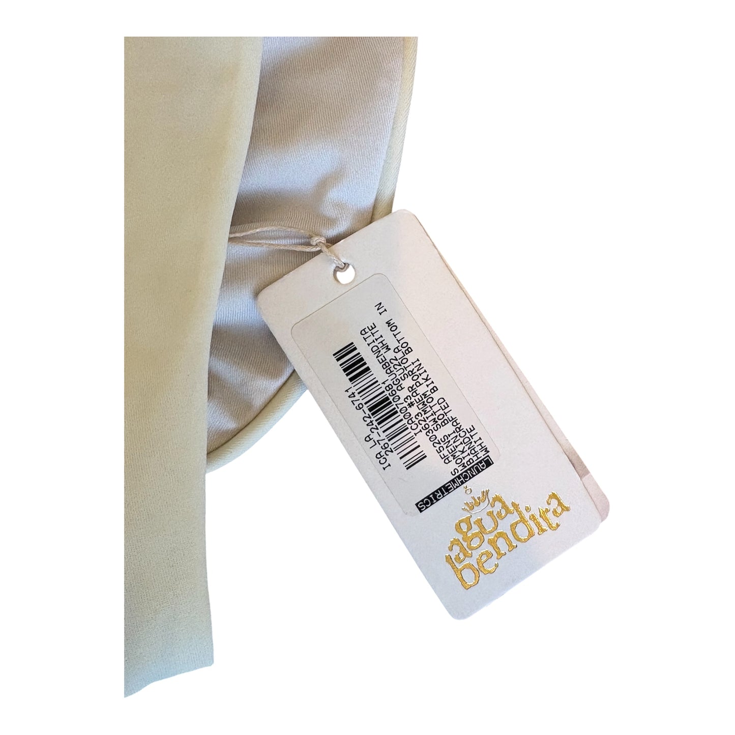 Small white scrunched back swim bottoms