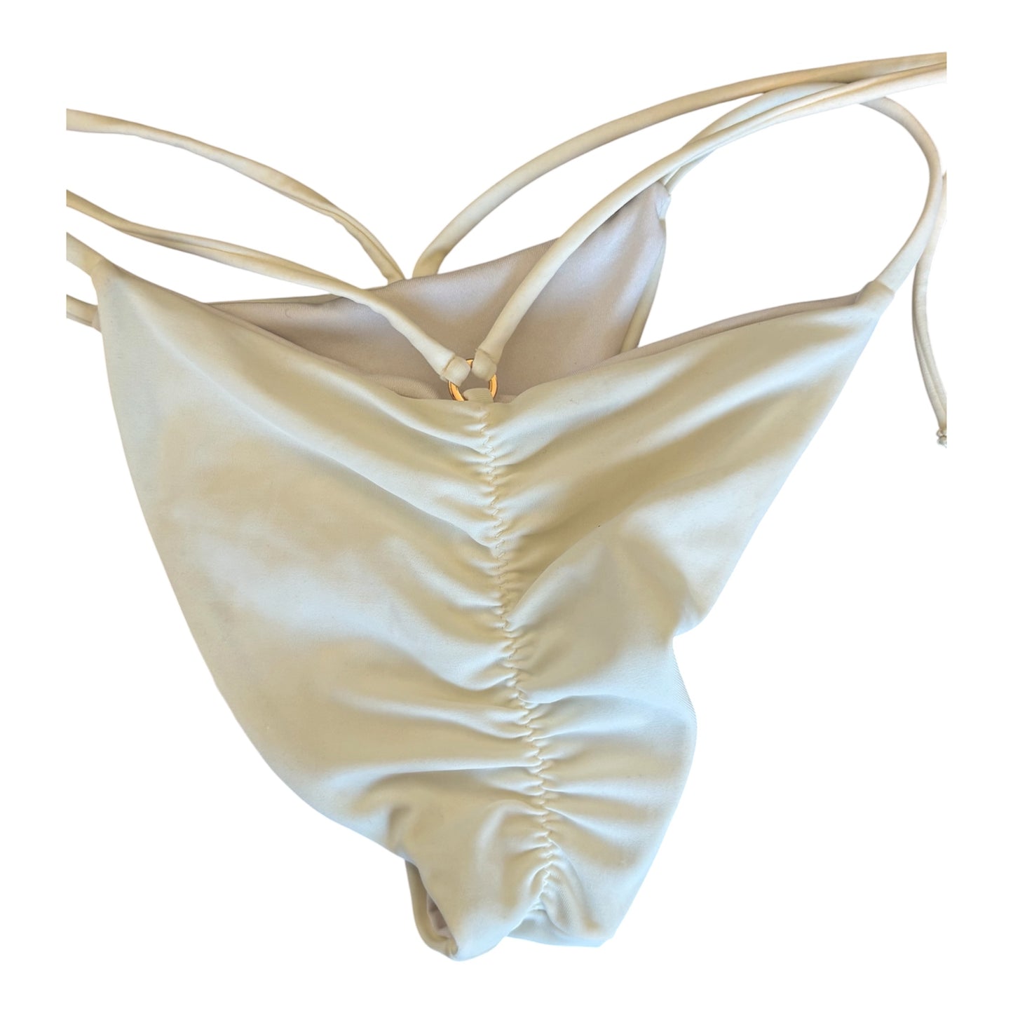 Small white scrunched back swim bottoms