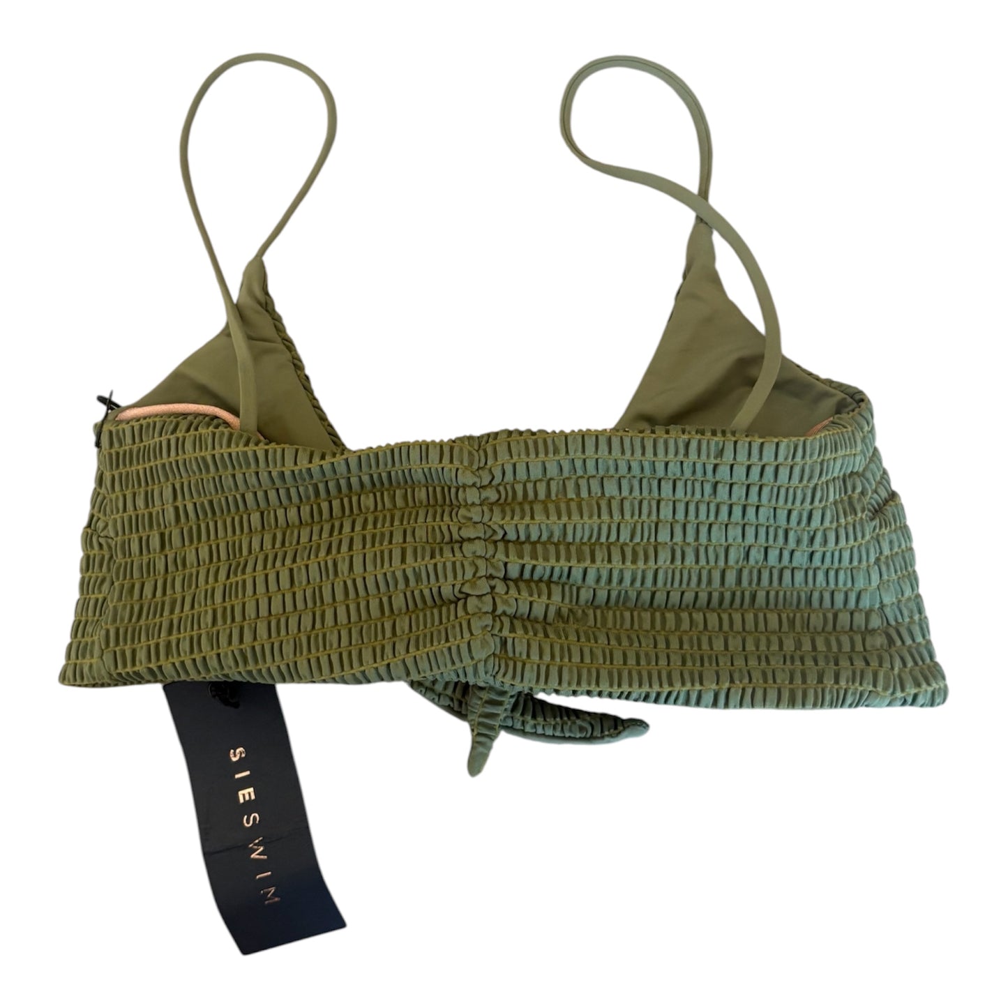 Small green tie front swim top