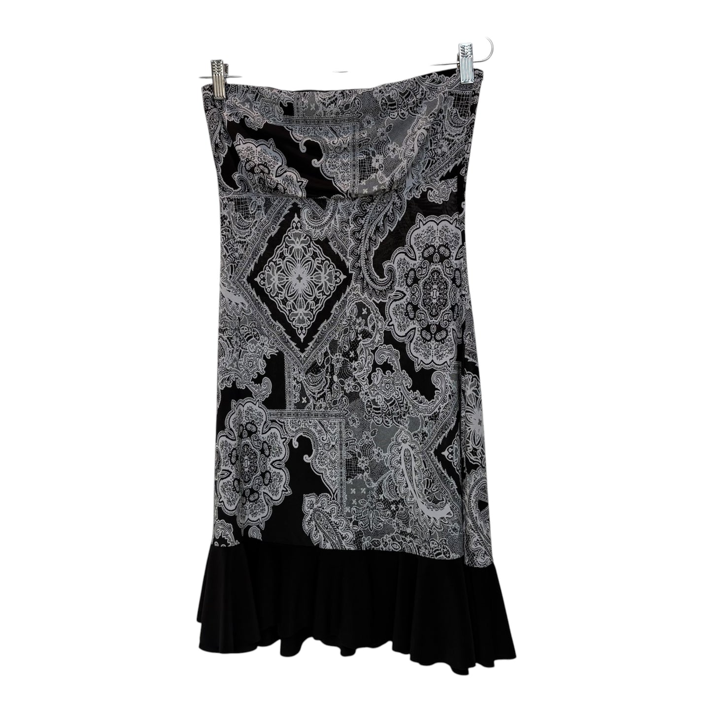Small black abstract strapless euro dress