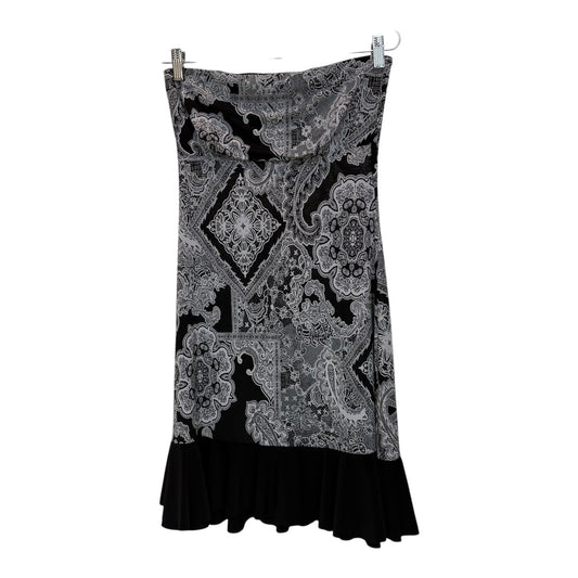 Small black abstract strapless euro dress