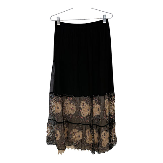 Small black layered mesh euro maxi skirt